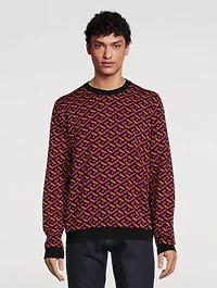 Greca Wool Jacquard Sweater