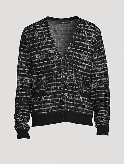 Wool Checked Cardigan