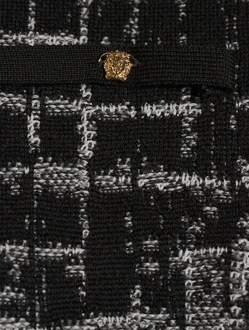 Wool Checked Cardigan