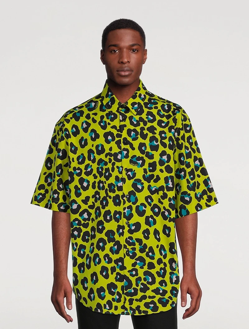 Cotton Shirt Daisy Leopard Print