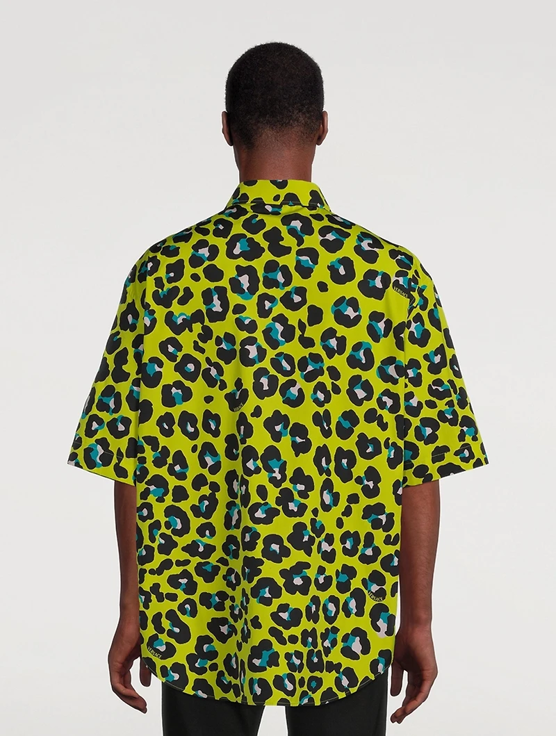 Cotton Shirt Daisy Leopard Print