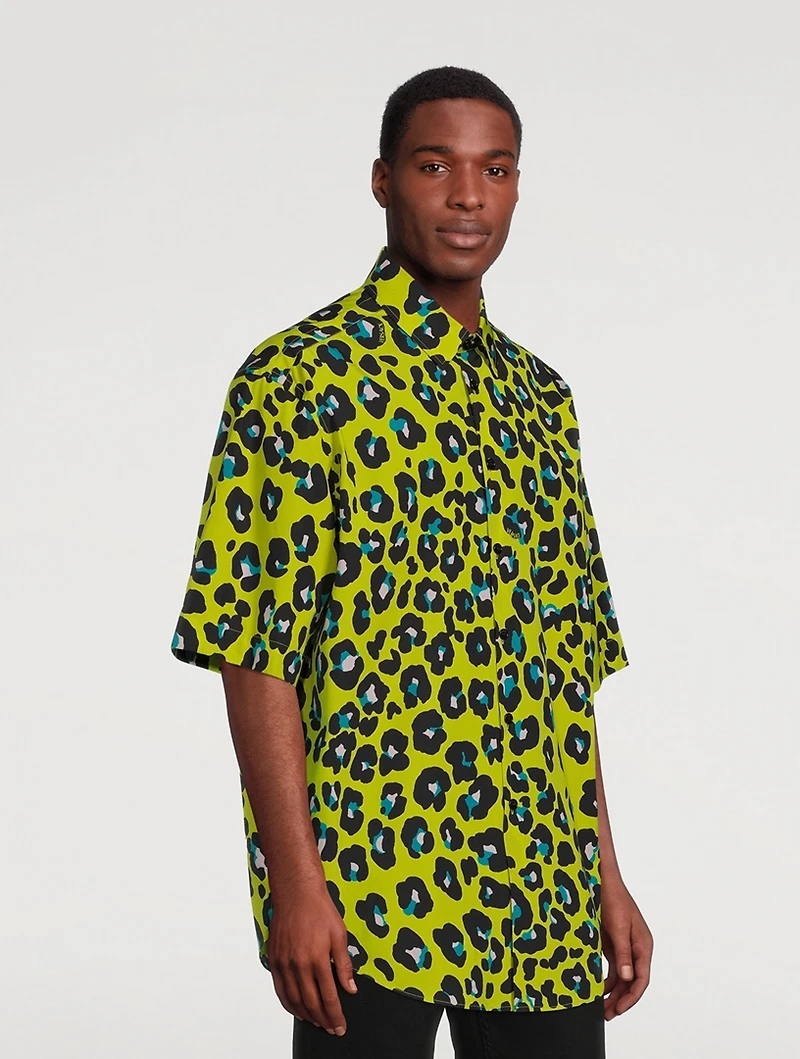 Cotton Shirt Daisy Leopard Print