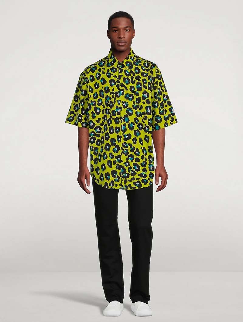 Cotton Shirt Daisy Leopard Print