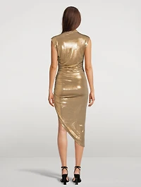 Turtleneck Lamé Dress