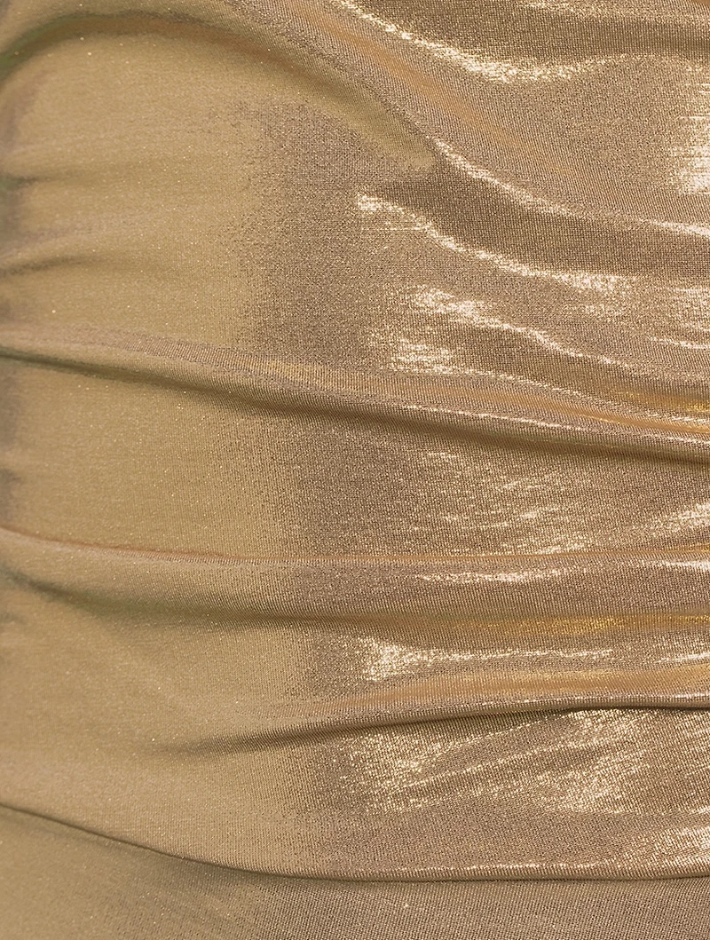 Turtleneck Lamé Dress