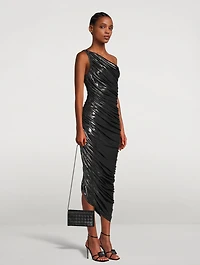 Diana One-Shoulder Lamé Gown