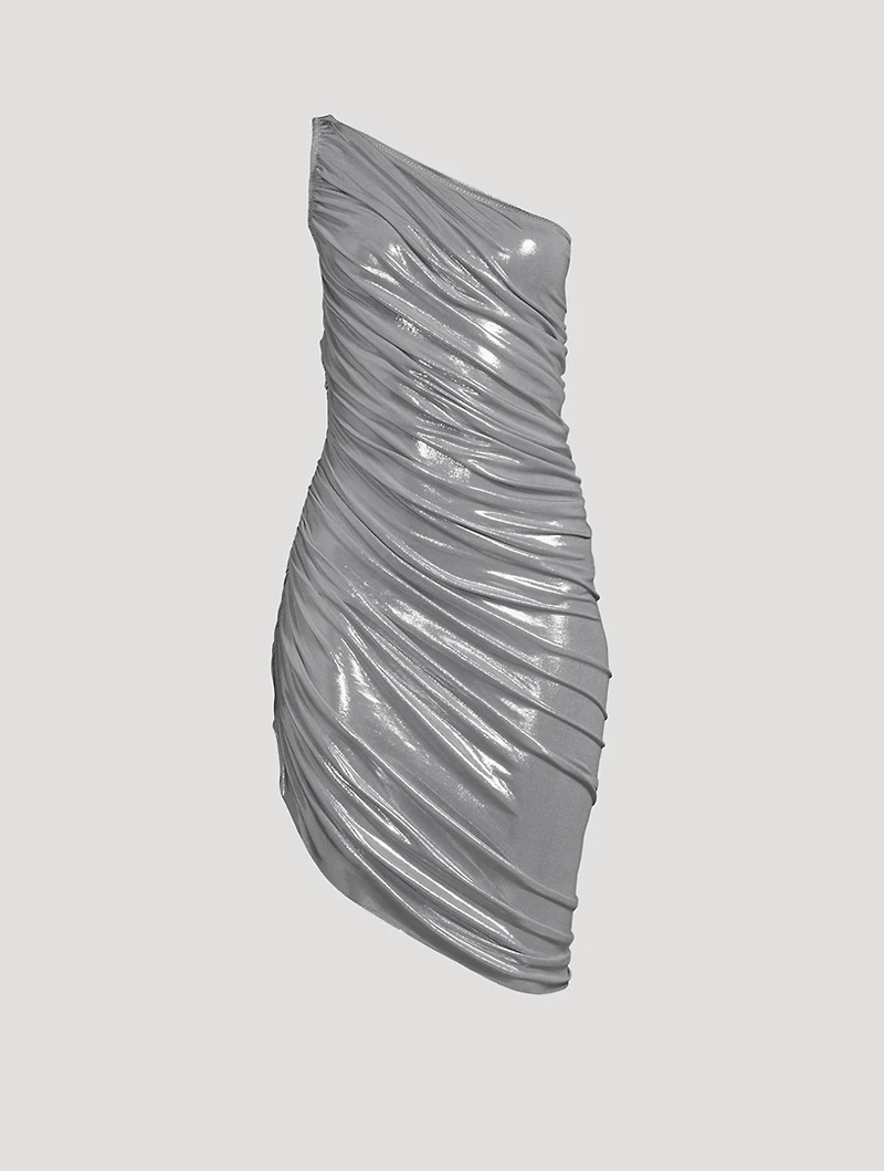 Diana One-Shoulder Lamé Dress