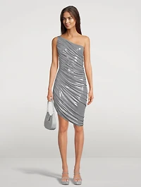 Diana One-Shoulder Lamé Dress
