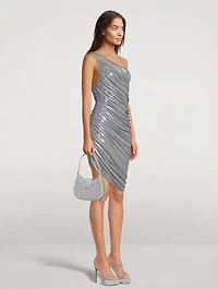 Diana One-Shoulder Lamé Dress