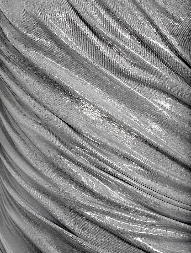 Diana One-Shoulder Lamé Dress