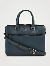 Gancini Hammered Leather Briefcase
