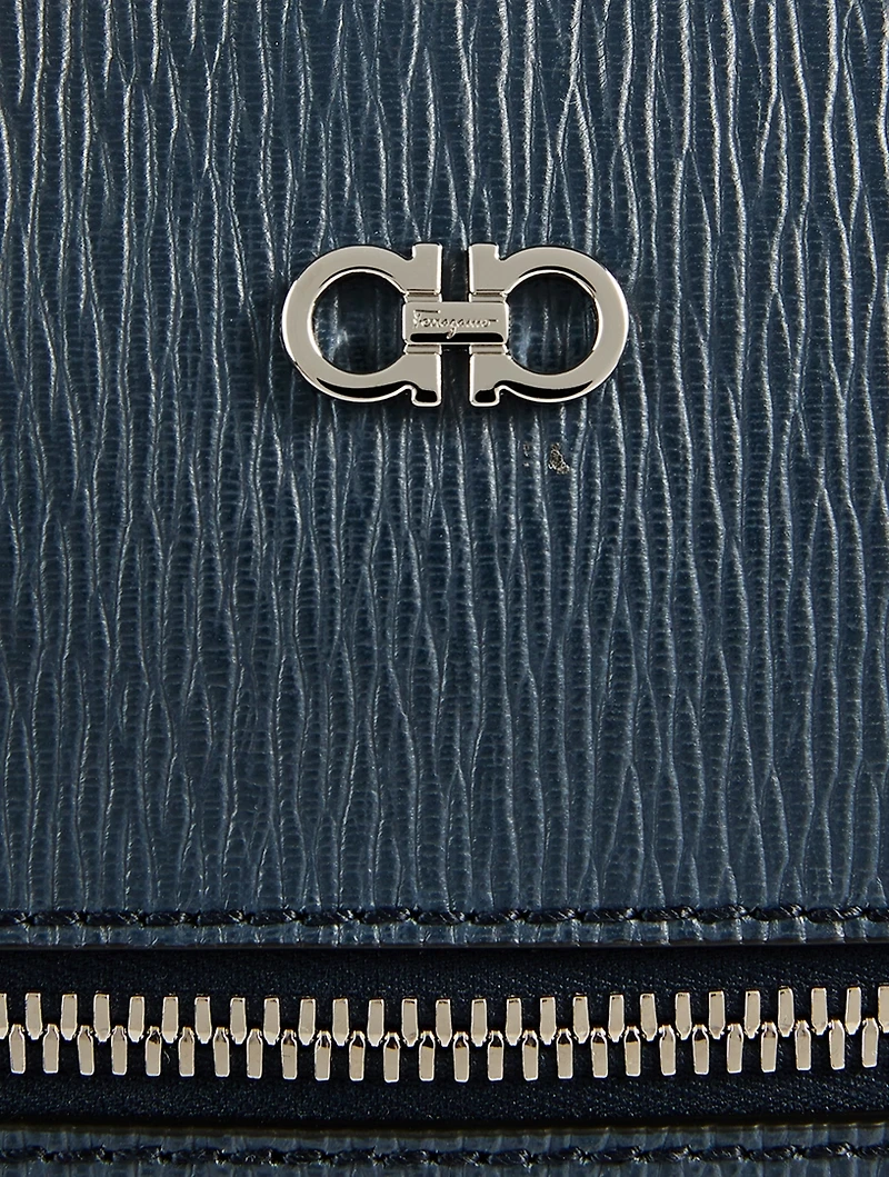 Gancini Hammered Leather Briefcase