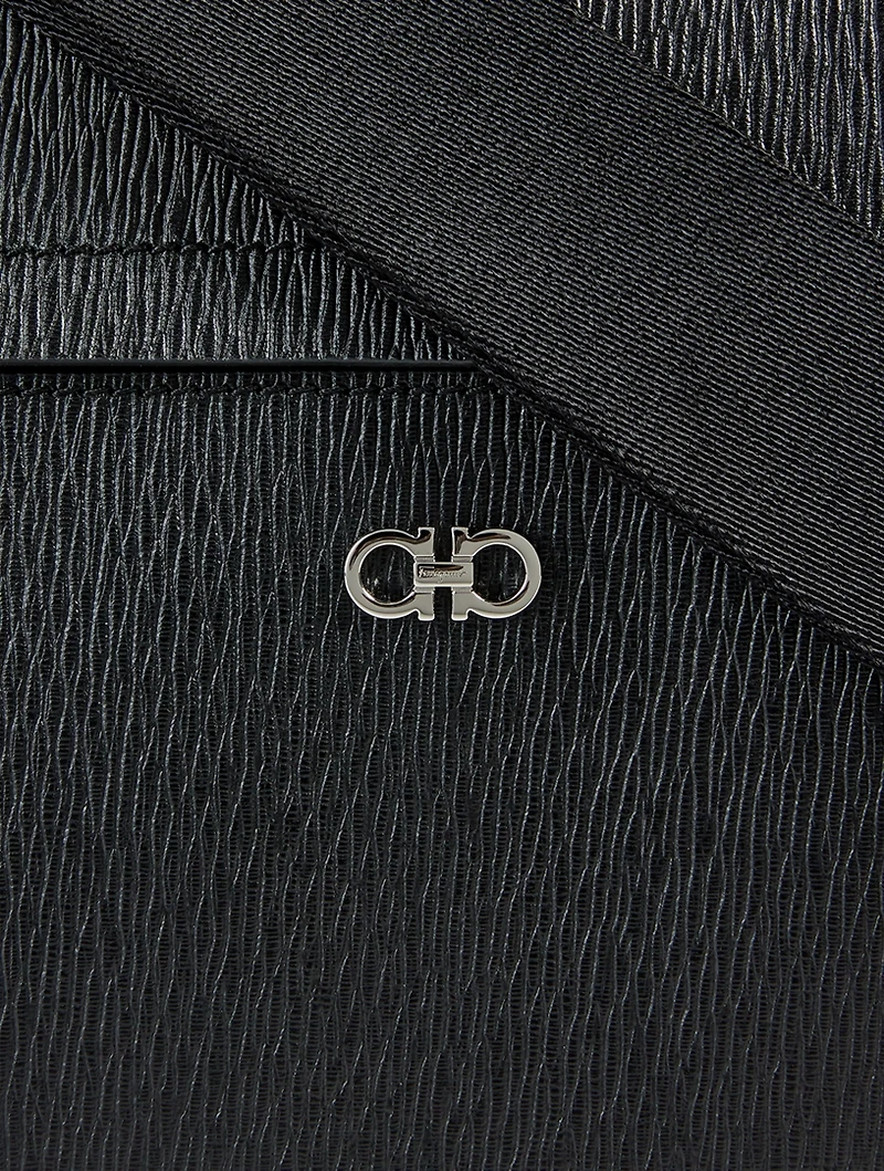 Gancini Leather Messenger Bag