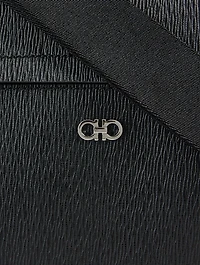 Gancini Leather Messenger Bag