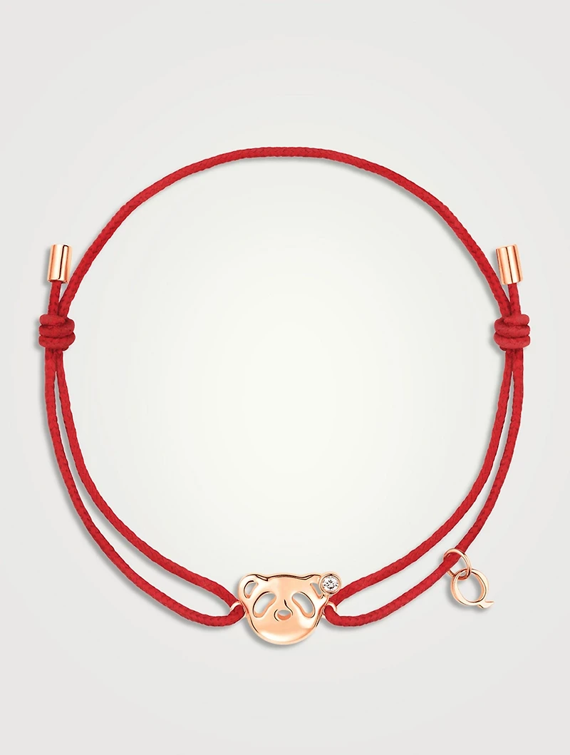 Bo Bo 18K Rose Gold String Bracelet With Diamond