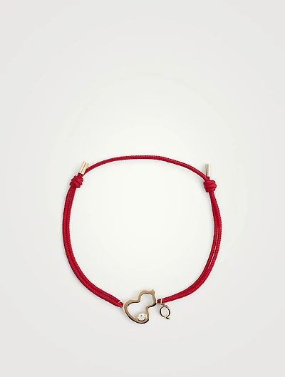 Wulu 18K Rose Gold String Bracelet With Diamond