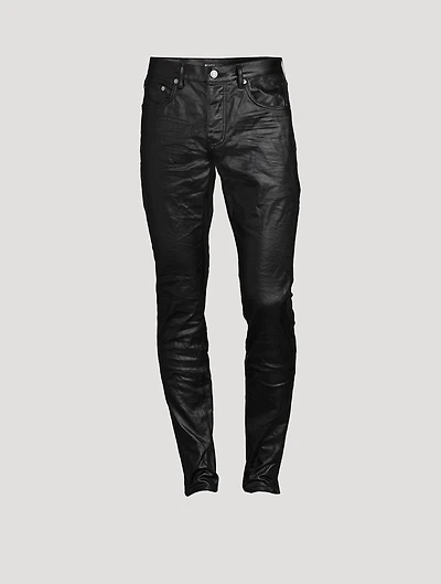 Patent Film Slim-Fit Pants