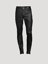 Patent Film Slim-Fit Pants