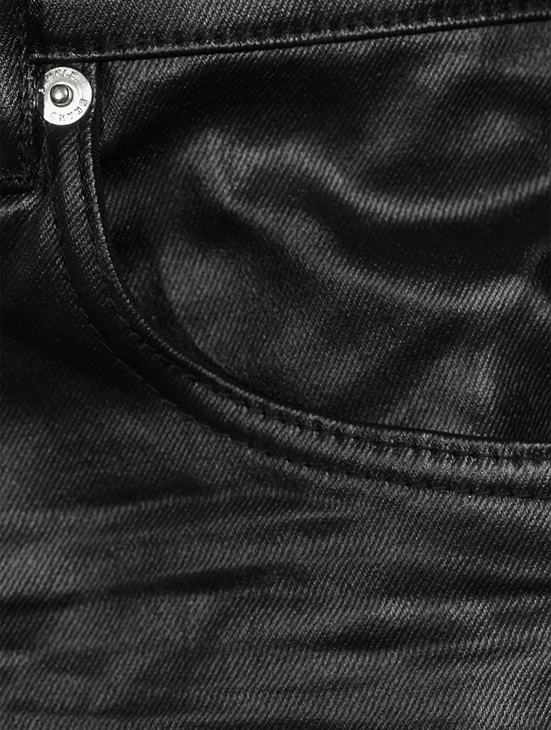Patent Film Slim-Fit Pants