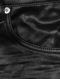 Patent Film Slim-Fit Pants