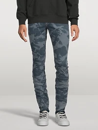 Laser Wrinkled Indigo Slim-Fit Jeans