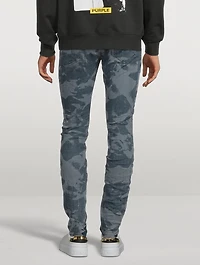 Laser Wrinkled Indigo Slim-Fit Jeans