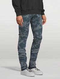 Laser Wrinkled Indigo Slim-Fit Jeans