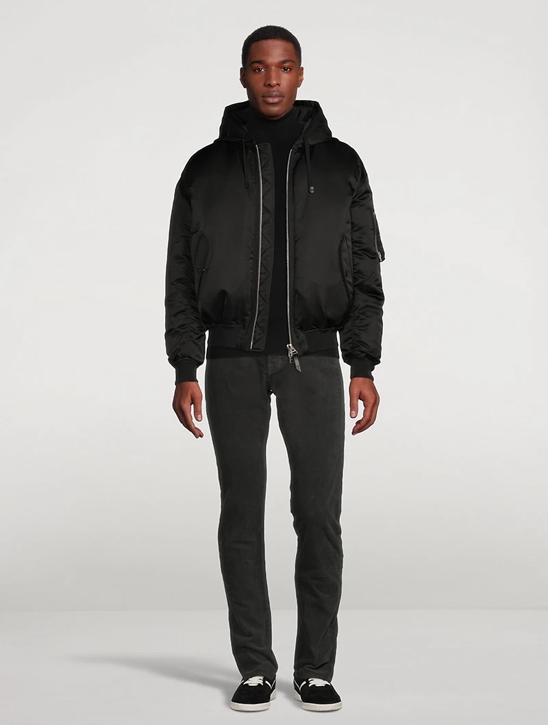 Down Bomber Jacket With Hood