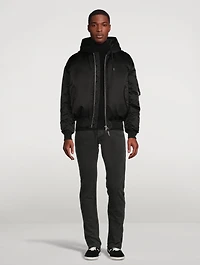 Down Bomber Jacket With Hood