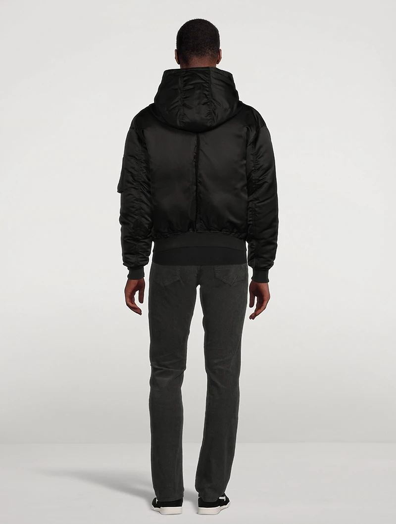 Down Bomber Jacket With Hood