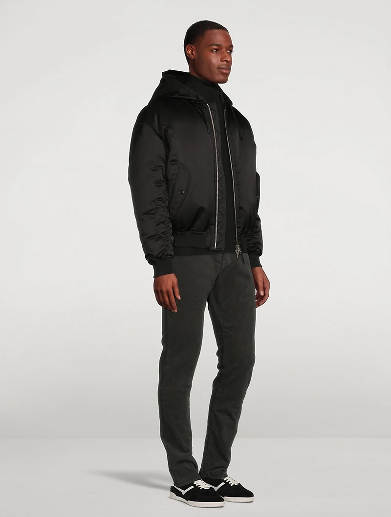 Down Bomber Jacket With Hood
