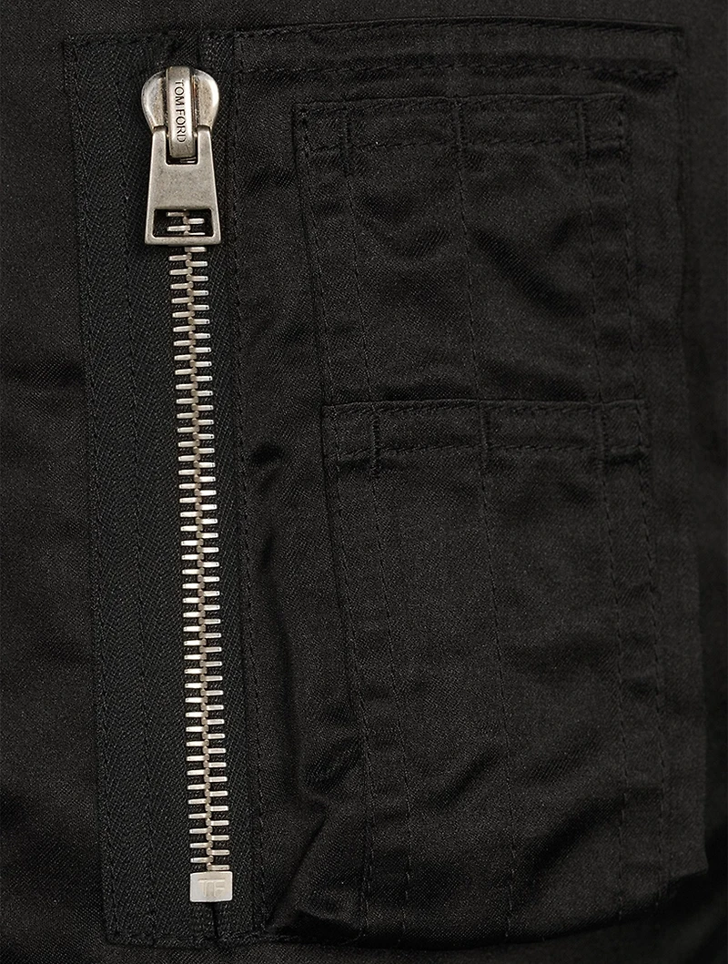 Down Bomber Jacket With Hood