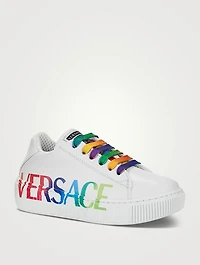 Rainbow Leather Logo Sneakers
