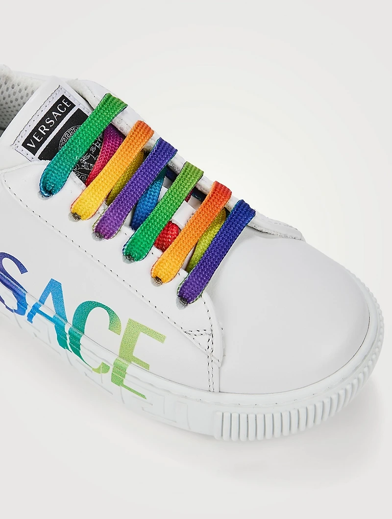Rainbow Leather Logo Sneakers
