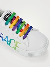 Rainbow Leather Logo Sneakers