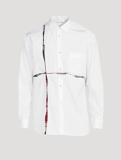 Cotton Shirt With Tartan Inlay