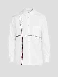 Cotton Shirt With Tartan Inlay