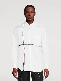 Cotton Shirt With Tartan Inlay