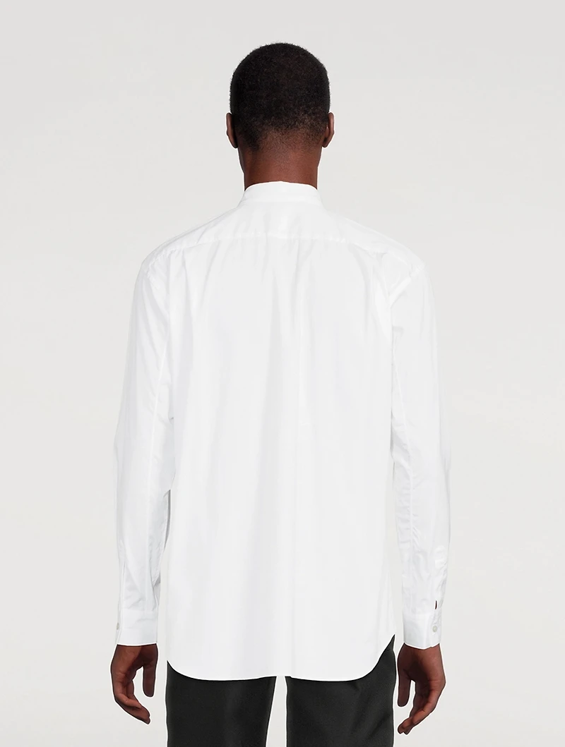 Cotton Shirt With Tartan Inlay