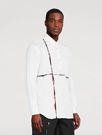 Cotton Shirt With Tartan Inlay