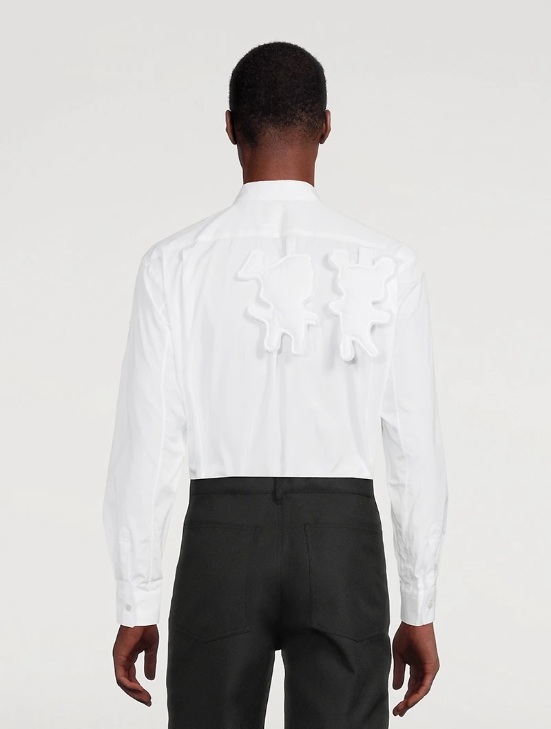 Cotton Shirt With Bear Applique