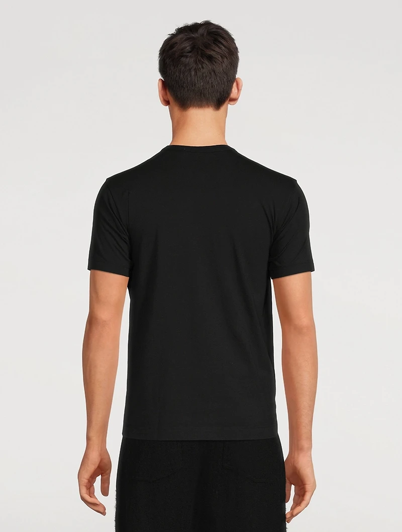 Cotton T-Shirt With Tartan Inlay
