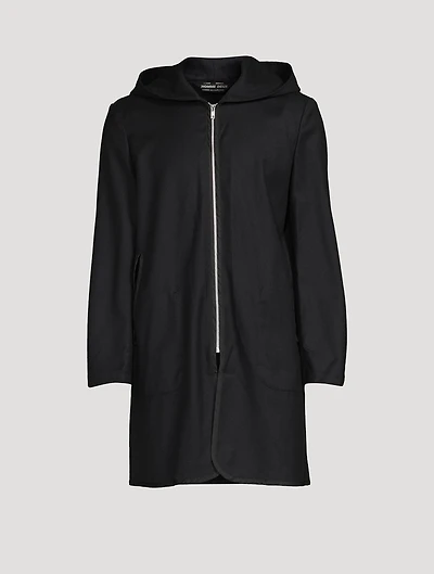 Wool Coat With Zip Hood