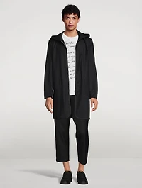 Wool Coat With Zip Hood