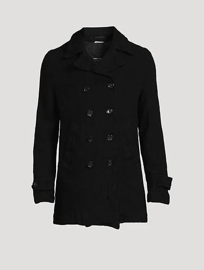 Wool-Blend Double-Breasted Coat