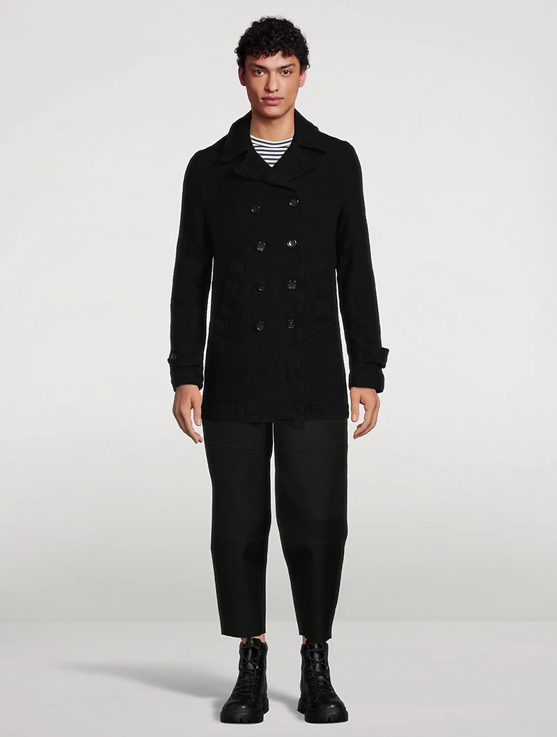 Wool-Blend Double-Breasted Coat