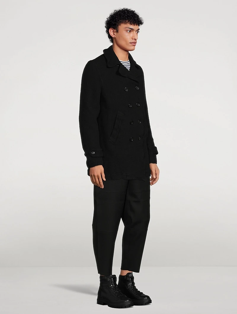 Wool-Blend Double-Breasted Coat
