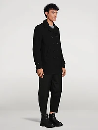 Wool-Blend Double-Breasted Coat