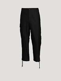 Satin Finish Cotton Cargo Pants