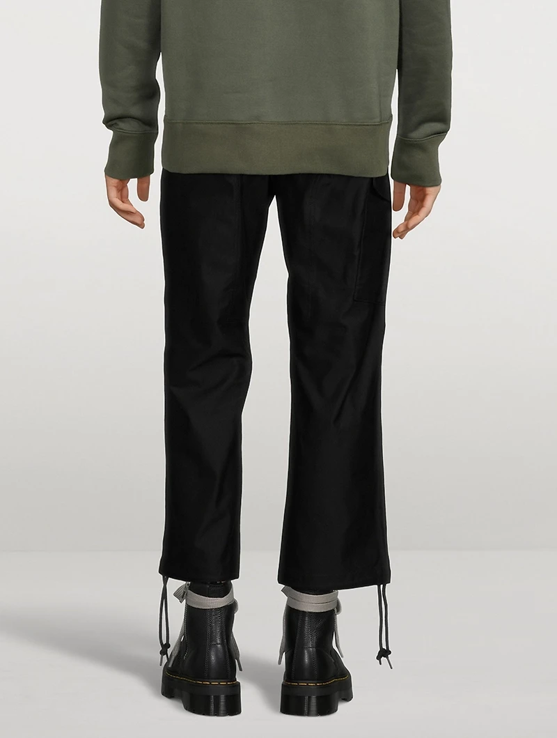 Satin Finish Cotton Cargo Pants